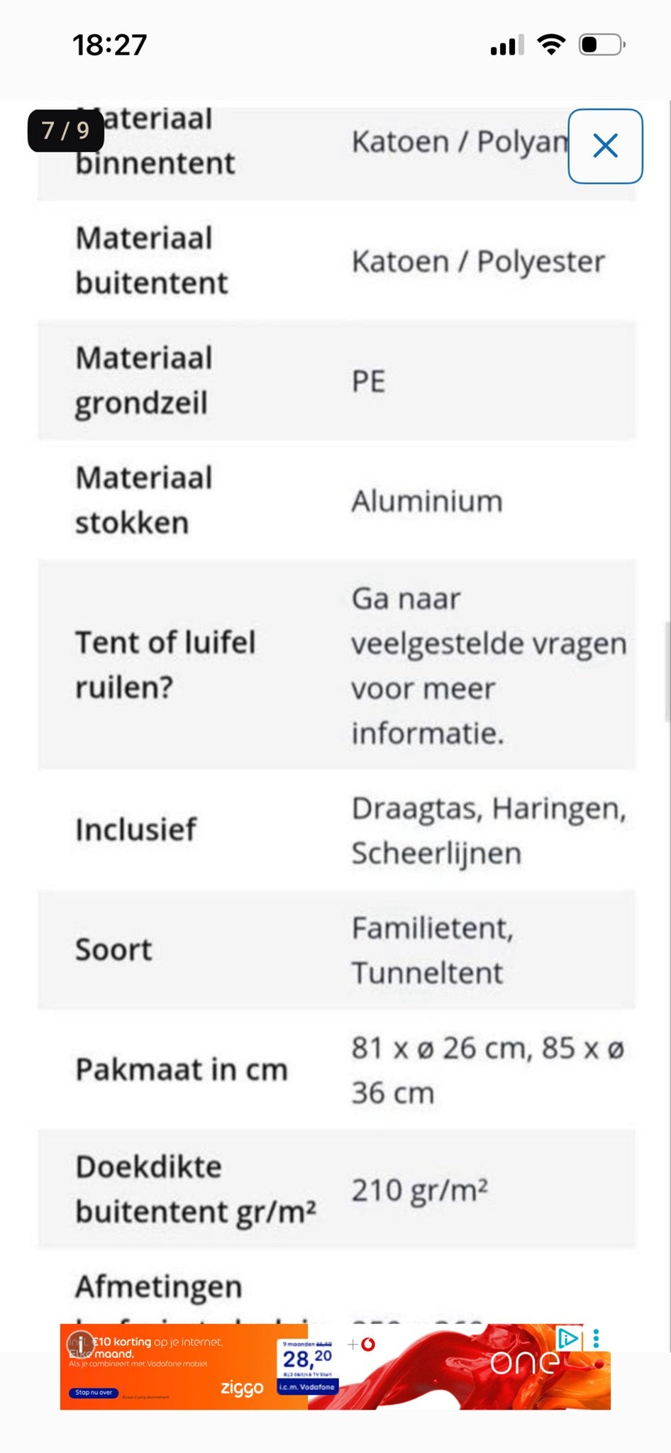 Safrica tunneltent victory tc - 4 personen, Ophalen, Zo goed als nieuw, Tot en met 5
