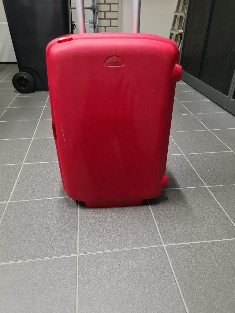 Rode samsonite koffer, Gebruikt, Hard kunststof, Slot, 35 tot 45 cm