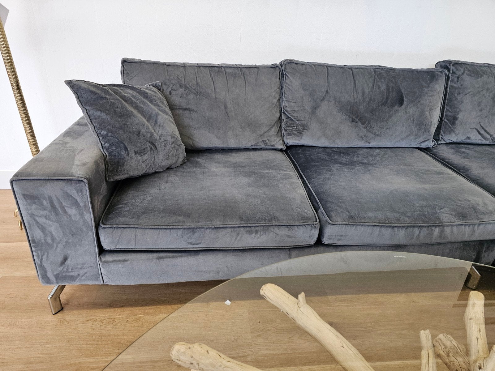Velvet Hoekbank, 125 cm of meer, 125 cm of meer, Zo goed als nieuw, Info@homefriesland.nl