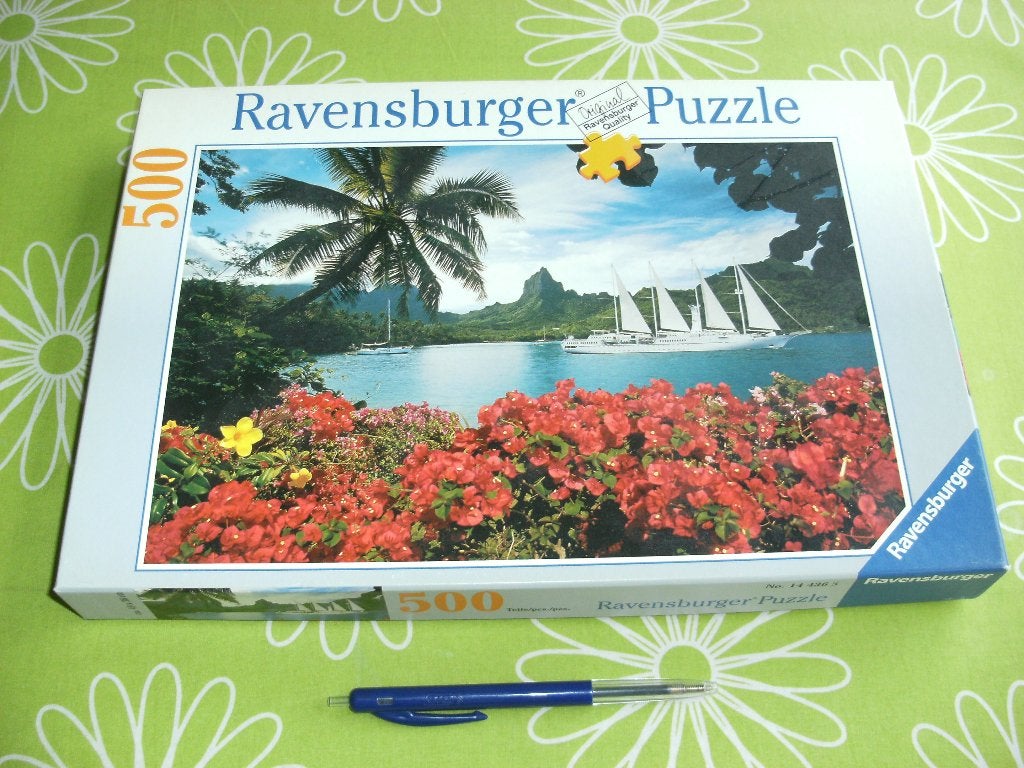 Ravensburger puzzel Zuidzee Morea 500 stukjes (8), Ophalen of Verzenden, 500 t/m 1500 stukjes, Gebruikt, Legpuzzel