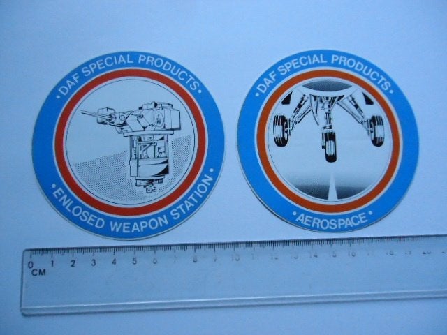 sticker oud DAF Special products Aerospace weapon leger f16, Verzenden, Zo goed als nieuw, Bedrijf of Vereniging
