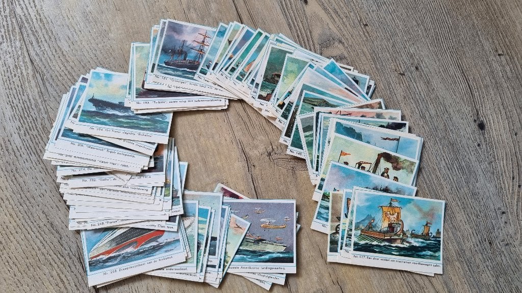 Albumplaatjes Captain Grant shag Schepen 131 stuks, Ophalen of Verzenden, Zo goed als nieuw, Motorboot of Zeilboot, Kaart, Foto of Prent