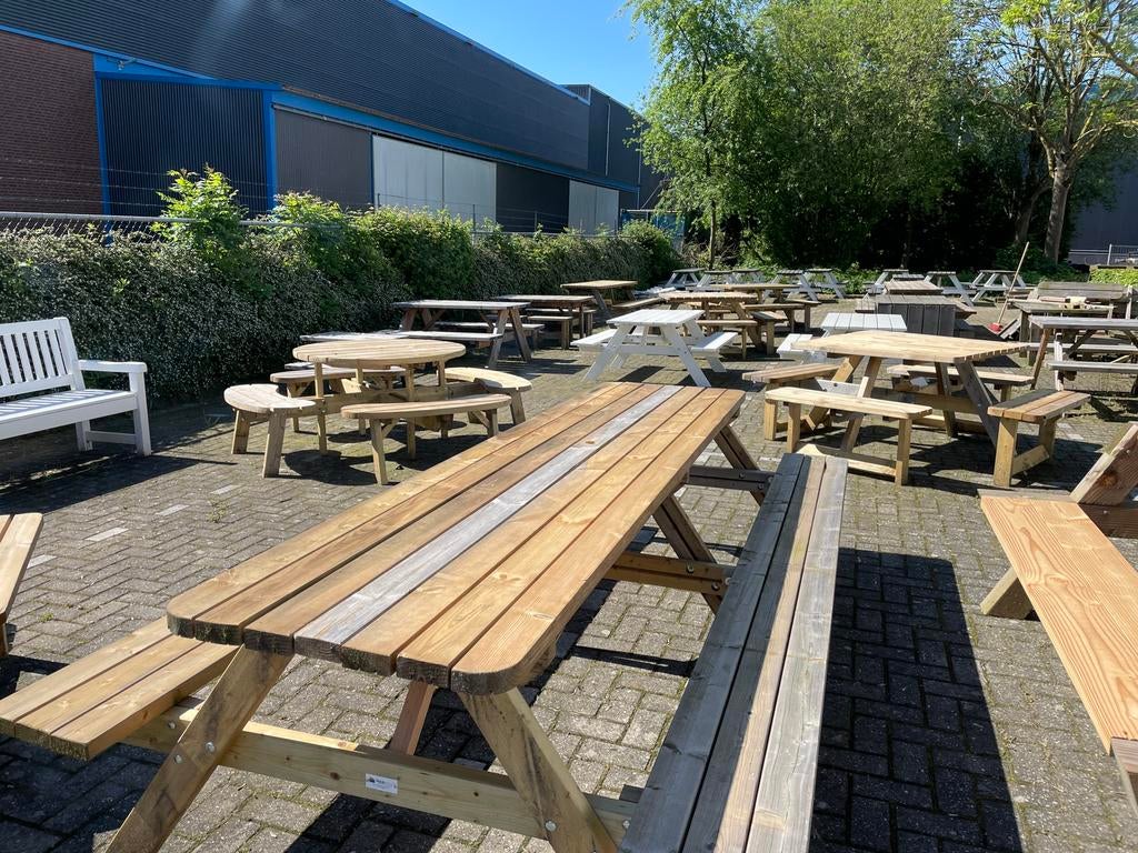 Picknicktafels 3 meter - stapel van 6 stuks -160 e per stuk, Tuin en Terras, Picknicktafels, Ophalen, Rechthoekig, Hout, Inklapbaar