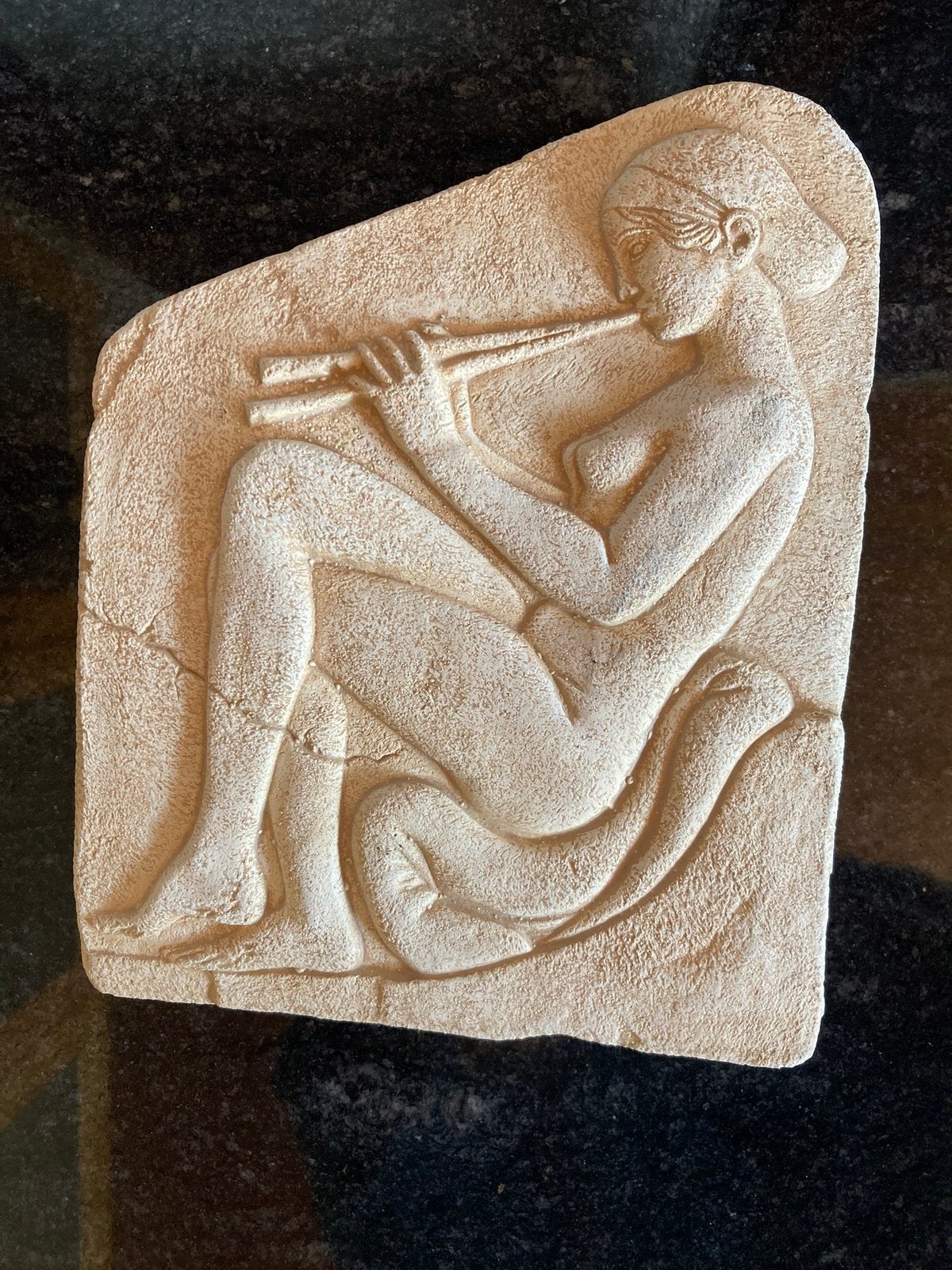 Prachtig Klassiek Reliëf Ludovisi Troon Fluitspelende Vrouw, Antiek en Kunst, Ophalen of Verzenden
