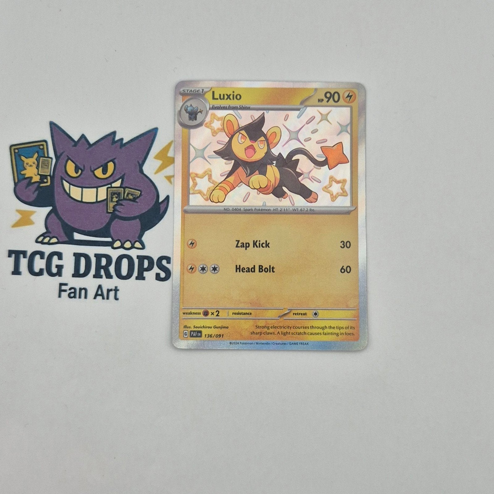 Luxio PAF136/091 Paldean Fates, Ophalen of Verzenden, Nieuw, Losse kaart, Foil