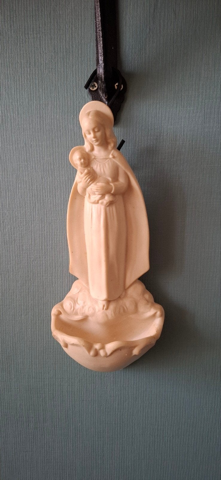 Vintage wijwaterbakje Maria met kind - Made in Italy, Ophalen of Verzenden
