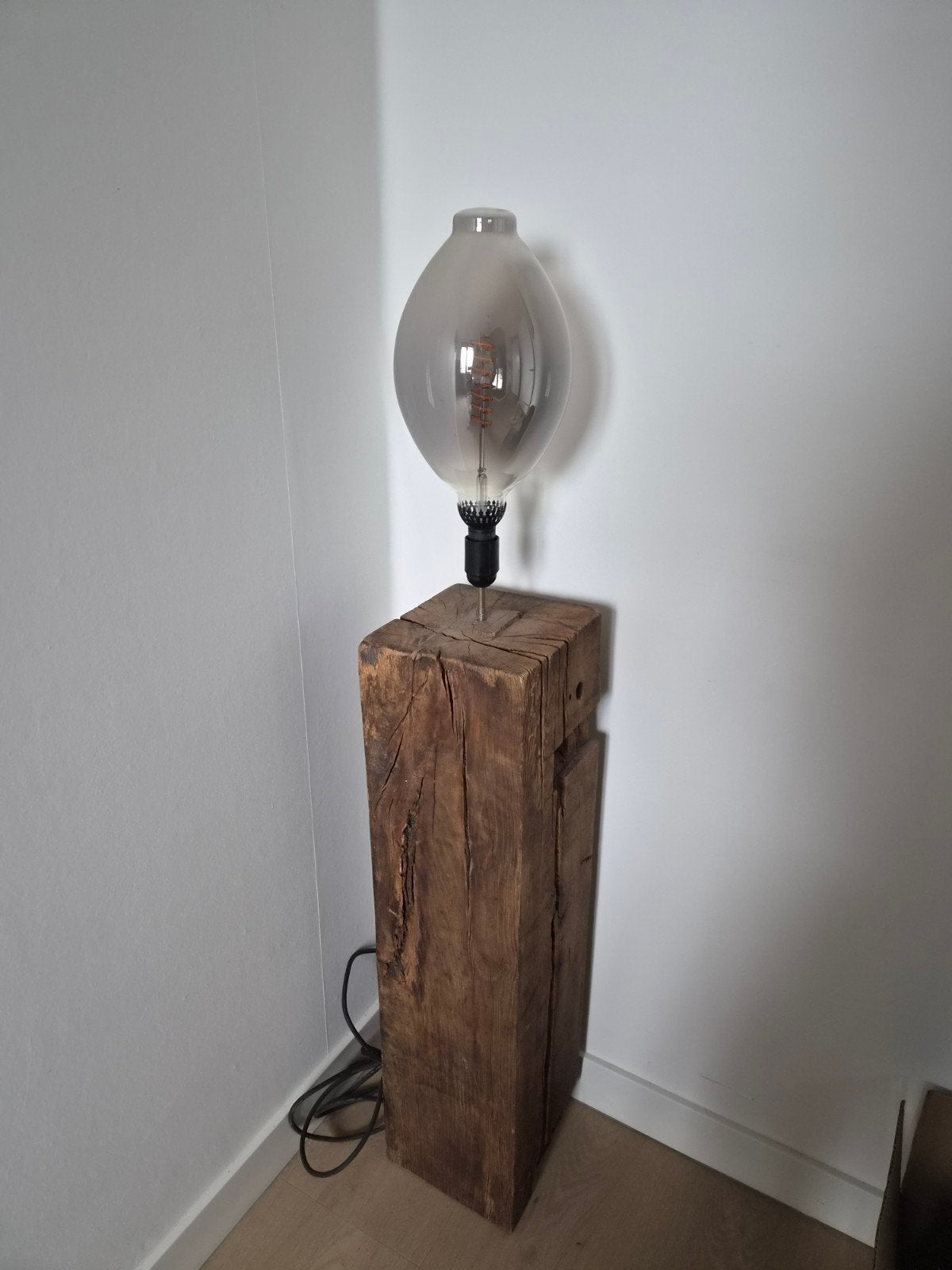 Unieke lamp van oude biels, Ophalen, Gebruikt, 100 tot 150 cm, E27 (groot)