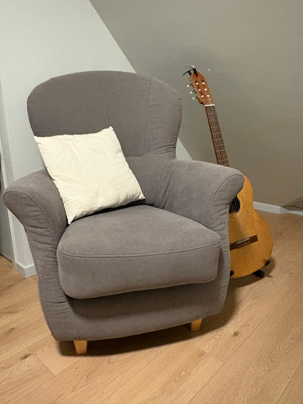 Comfortabele grijze fauteuil - Gebruikt, Ophalen, Gebruikt, Stof, 75 tot 100 cm