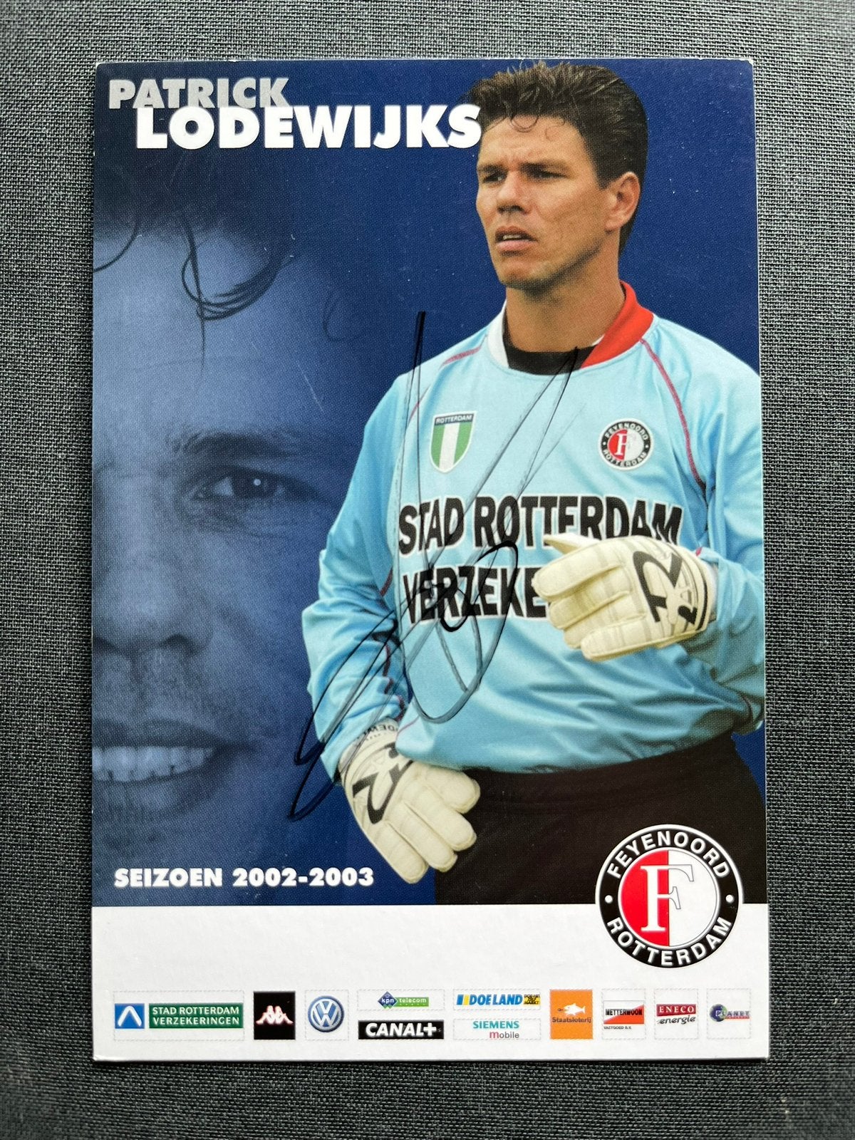 Feyenoord spelerskaart Lodewijjs met handtekening, Verzamelen, Ophalen of Verzenden, Zo goed als nieuw, Feyenoord, Spelerskaart
