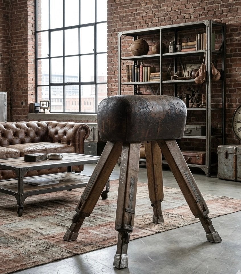 Antieke Turnbok / Gymbok - Decoratief Vintage Sporttoestel, Ophalen