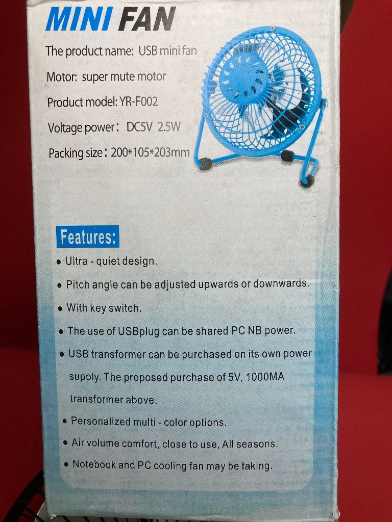 Ventilator usb 18 cm nieuw  en een air cooler, Ophalen of Verzenden, Nieuw, Tafelventilator
