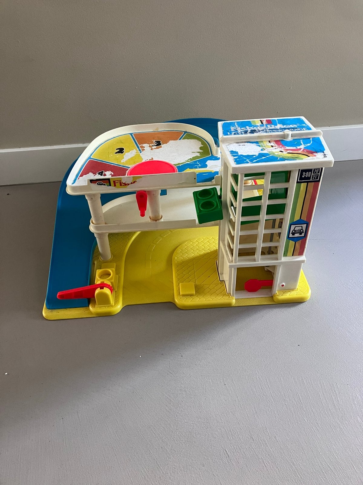 Vintage Fisher-Price Garage Speelset - Gebruikt, Kinderen en Baby's, Speelgoed | Fisher-Price, Ophalen of Verzenden, Gebruikt