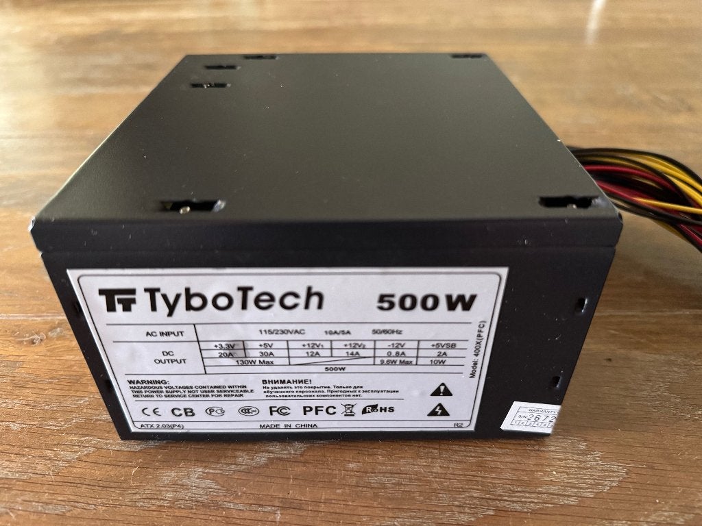 TyboTech 500W voeding, Computers en Software, Ophalen of Verzenden, Gebruikt