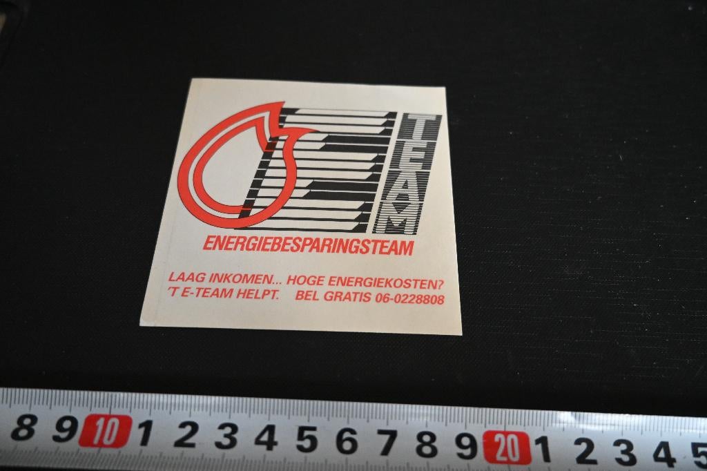 sticker Energiebesparingsteam, Verzamelen, Stickers, Zo goed als nieuw, Ophalen