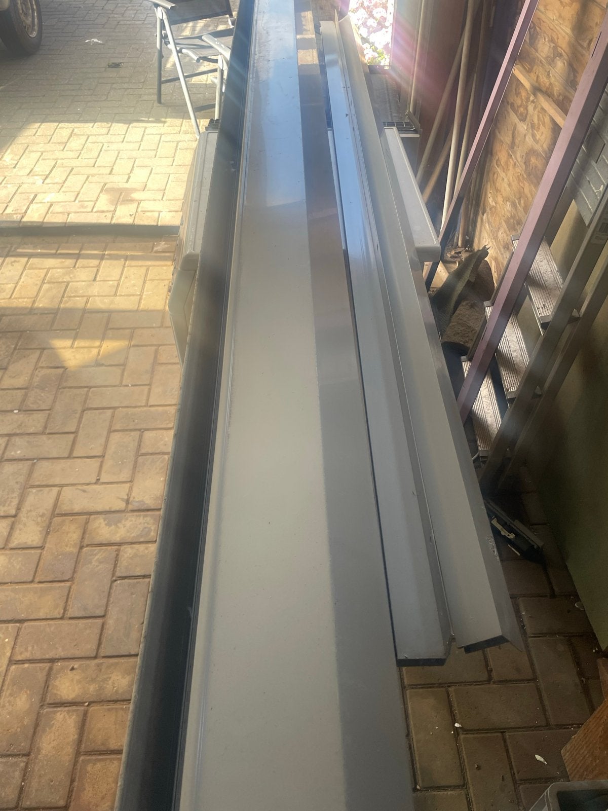 Elektrisch rolluik - 240x220 cm, Doe-het-zelf en Verbouw, Rolluiken, Ophalen, Gebruikt, 200 cm of meer, Grijs