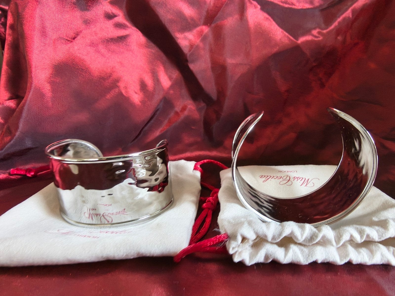 Zilveren Muse Chunky Bangle Armbanden (2 stuks), Verzenden, Nieuw, Zilver, Staal