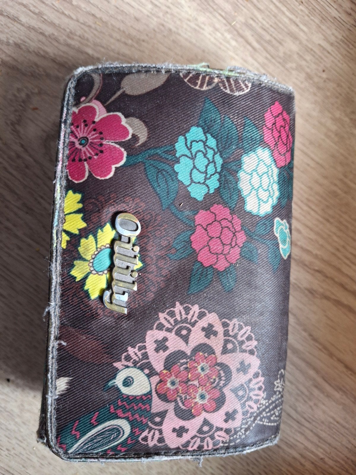 Oilily Portemonnee met Bloemenprint, Ophalen of Verzenden, Gebruikt, Bruin, Oilily