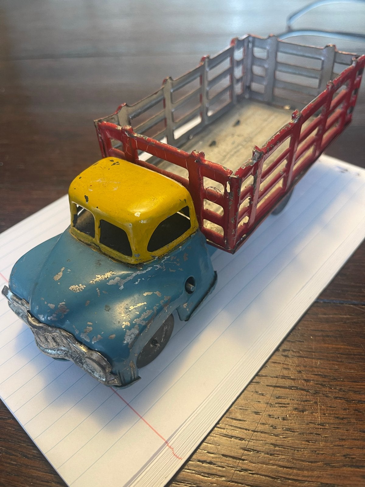 Vintage Metal Speelgoed Vrachtwagen - Jaren '50 Stijl, Antiek en Kunst, Ophalen of Verzenden