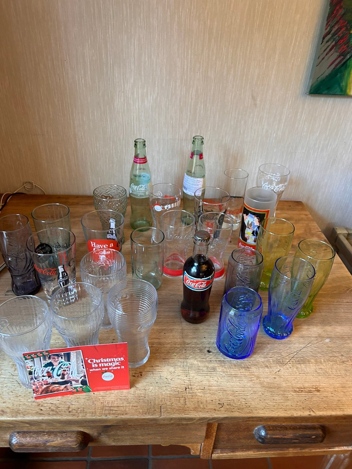 Mooi lot Coca - Cola glazen(23) Vintage fles en 2 speciale, Ophalen of Verzenden, Zo goed als nieuw, Frisdrankglas