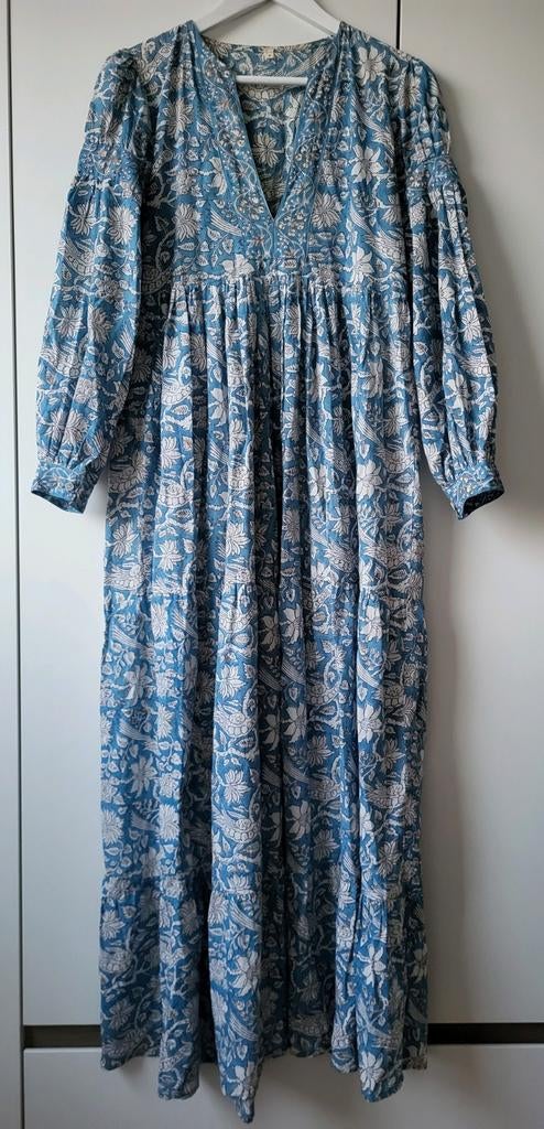 Daughters of India maxi jurk in maat 36 in nieuwstaat, Blauw, Ophalen of Verzenden, Maat 36 (S), Onder de knie
