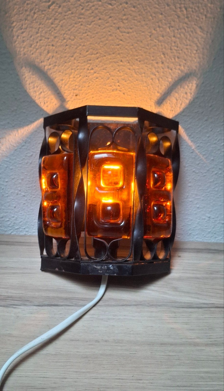 Holmegaard &  Dantofte wandlamp. Barnsteenkleur glas., Ophalen of Verzenden, Glas