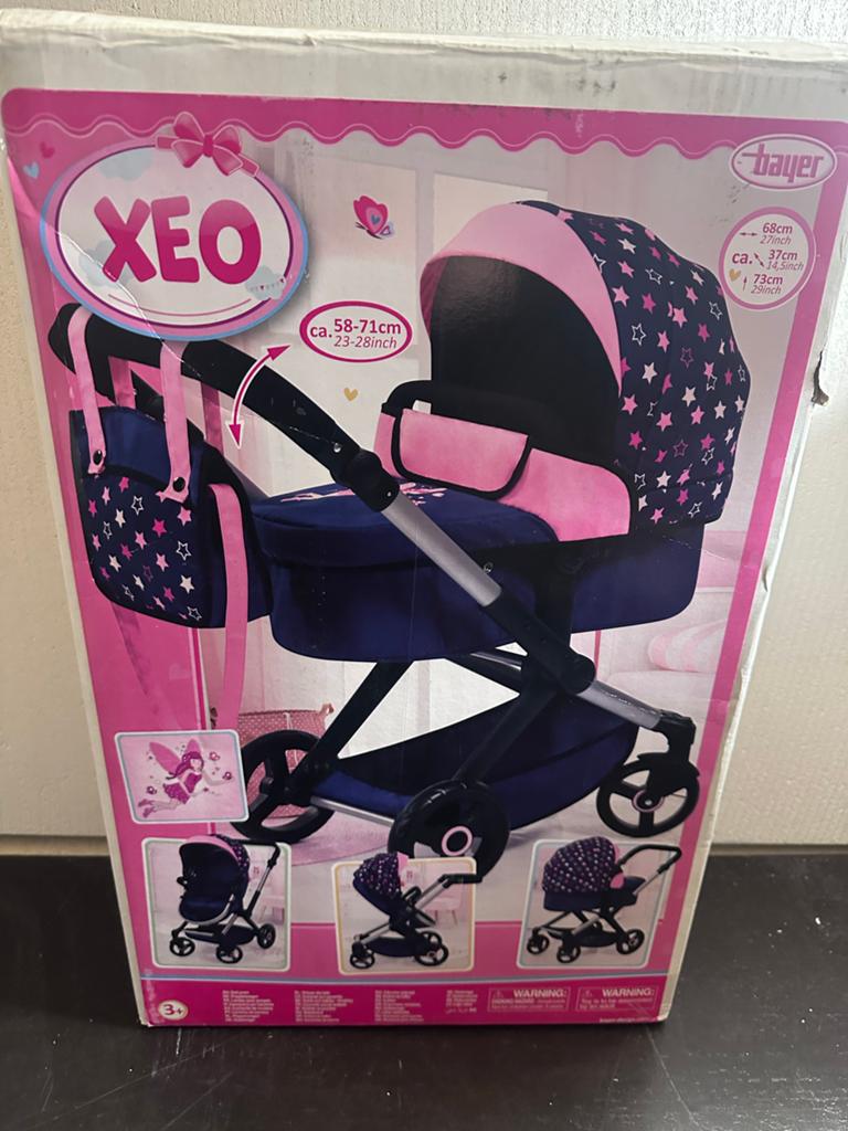 Nieuwe Bayer XEO Poppenwagen - Sterrenpatroon, Kinderen en Baby's, Speelgoed | Poppen, ., Overige typen, Nieuw, Ophalen of Verzenden