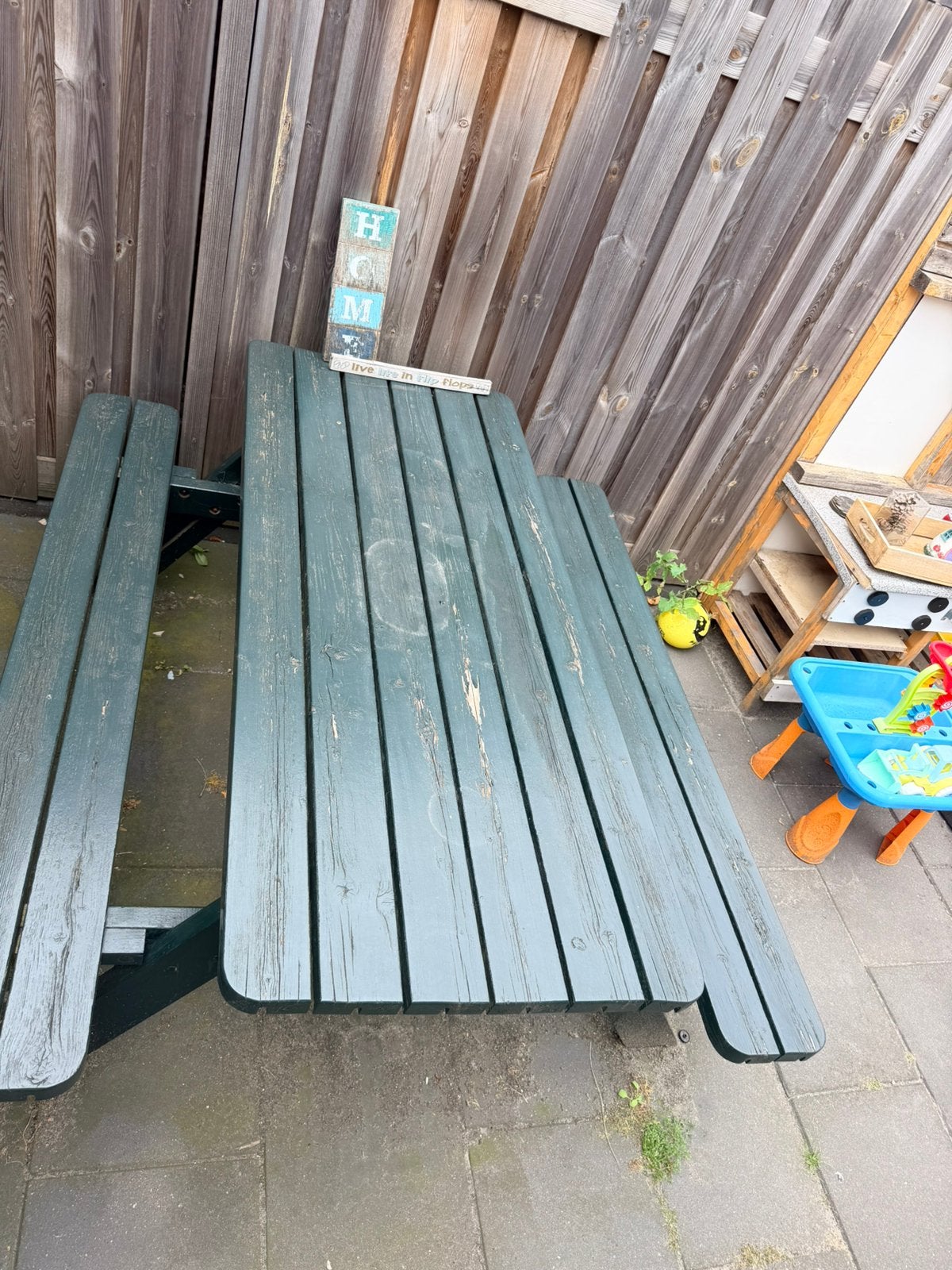 Picknick tafel, Ophalen, Zo goed als nieuw, Rechthoekig, Hout