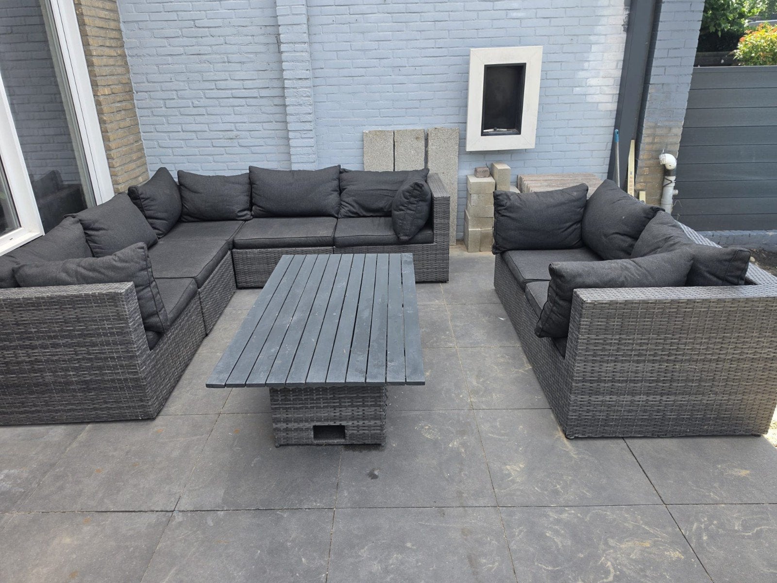 Wicker loungeset, Tuin en Terras, Ophalen, Gebruikt, Loungeset, Wicker