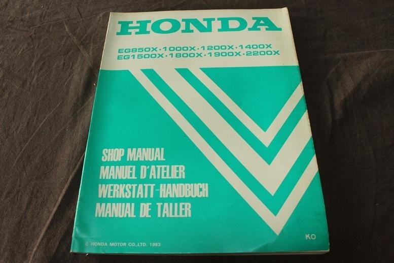 Honda EG850 - EG2200 X 1983 generator shop manual, Ophalen of Verzenden, Honda