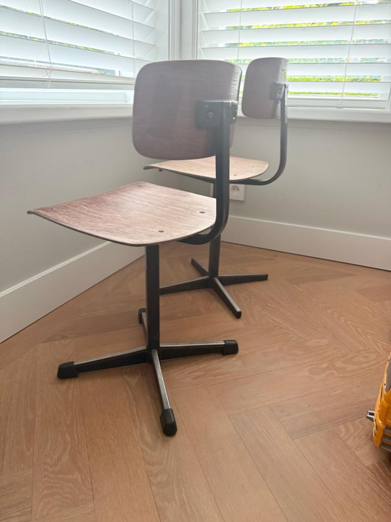 3 Vintage Houten kinder schoolstoeltjes, Ophalen, Gebruikt, Stoel(en)