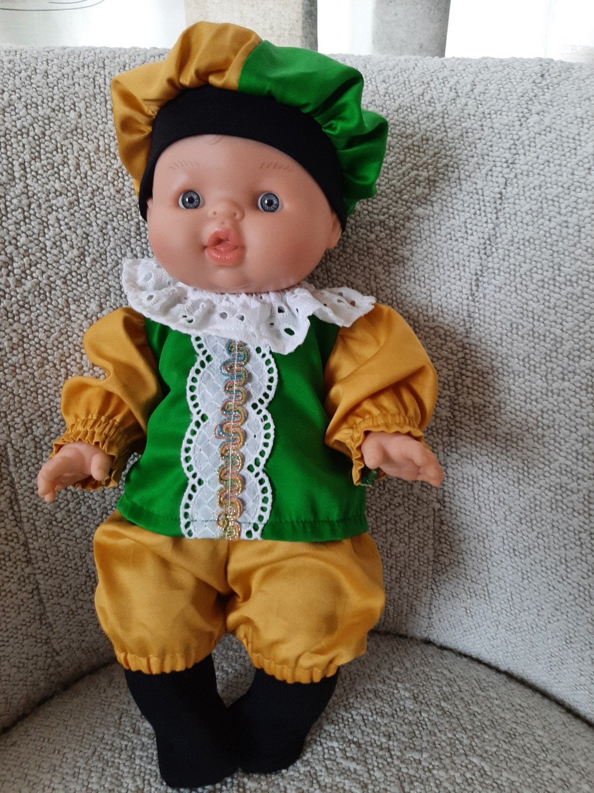 Pietenpak ,handgemaakt, voor pop Paola Reina Gordi/ baby bor, Kinderen en Baby's, Ophalen, Nieuw, Babypop