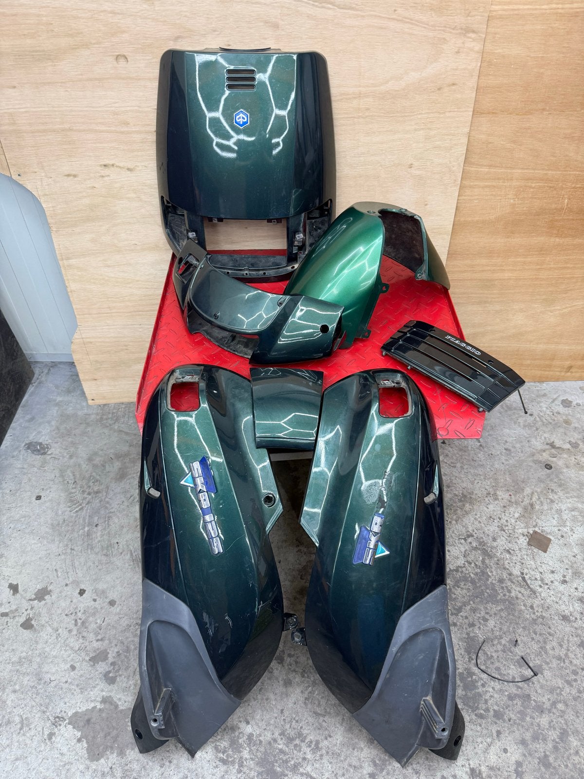Piaggio SKR / Skipper complete kappen set donker groen, Ophalen of Verzenden, Gebruikt, Kap, Piaggio