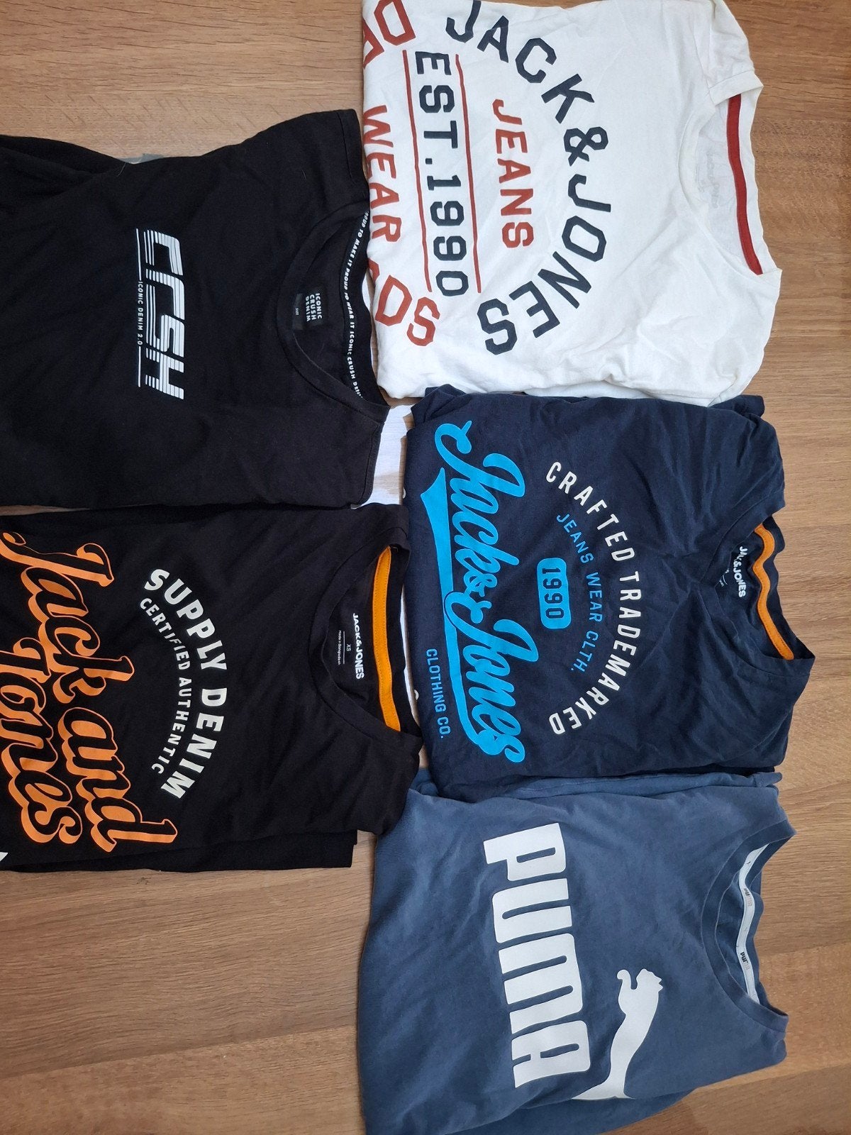 Jack & Jones, Puma T-shirts (5 stuks) - Maat XS, Zwart, Jack & Jones, Puma, Ophalen of Verzenden, Zo goed als nieuw