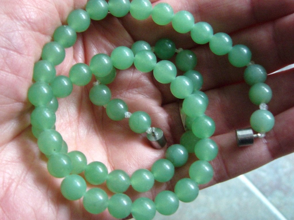 aventurijn ketting 46cm mineraal edelsteen aventurine, Sieraden, Tassen en Uiterlijk, Kettingen, Ophalen of Verzenden, Zo goed als nieuw
