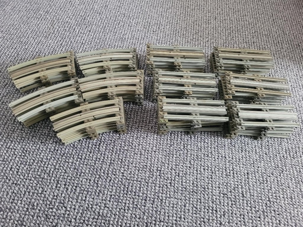 Partij Z323=Lego 12v oude trein rails, 22x Bocht+31x Recht, Lego, Lego, Gebruikt, Lego