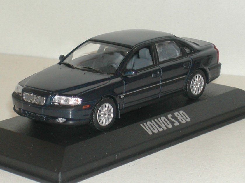 Minichamps . Volvo . S80 donkerblauw schaal 1:43 nieuw., Hobby en Vrije tijd, Modelauto's | 1:43, Ophalen of Verzenden, Nieuw