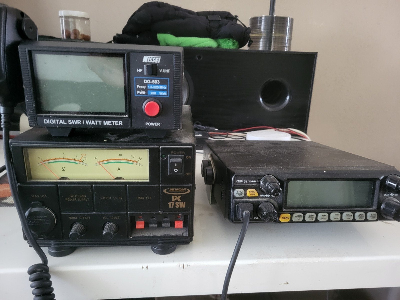 27 MC Bakje met Voeding en SWR/Watt Meter, Ophalen, Gebruikt