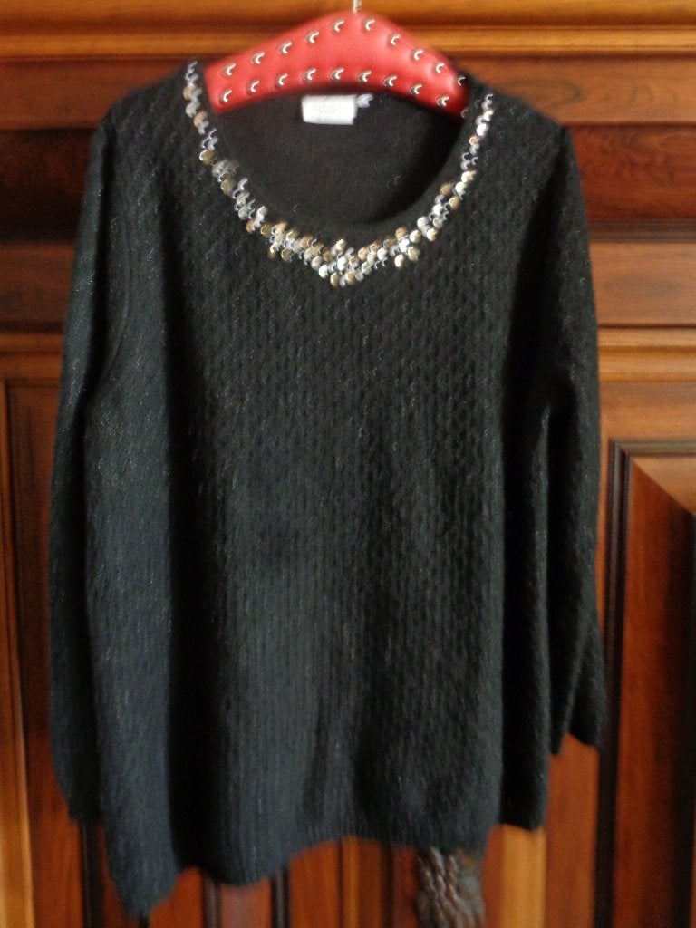 trui  met steentjes, Ophalen of Verzenden, Gedragen, Zwart, Trui of Vest
