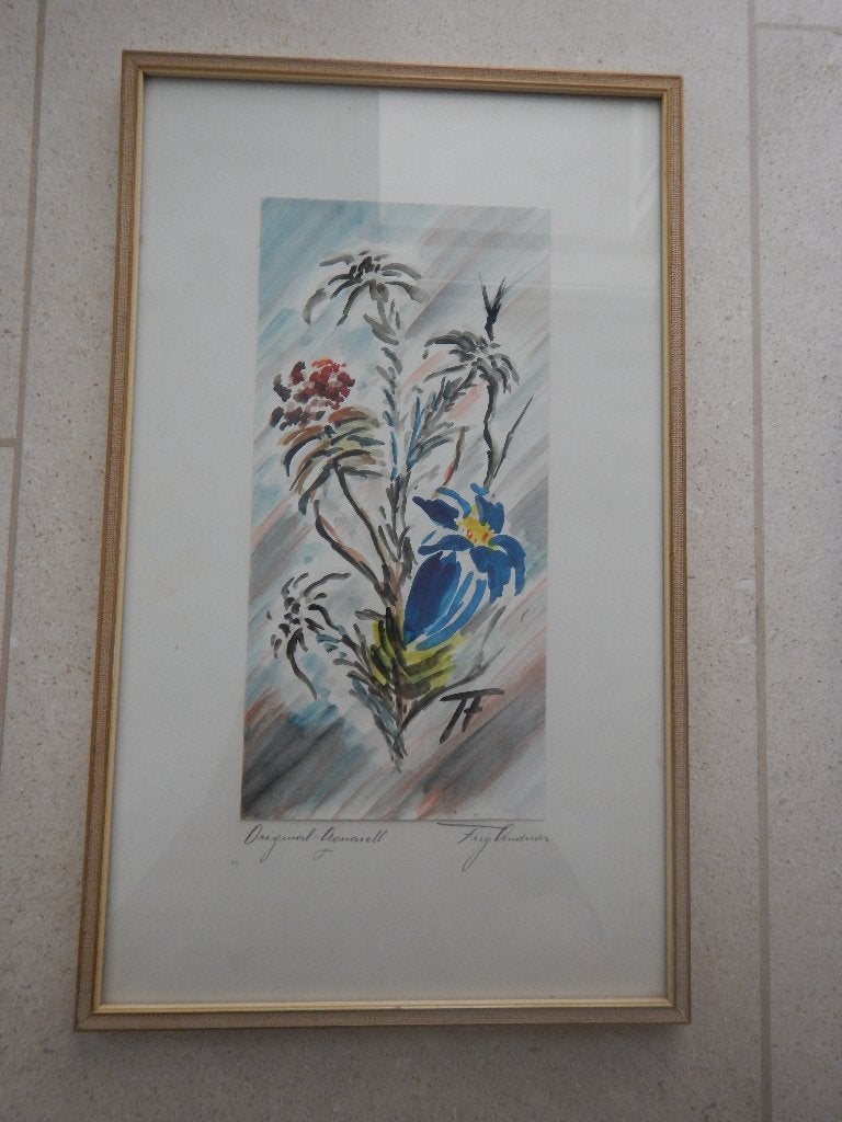 Aquarel met Bloemen boeket, Ophalen of Verzenden