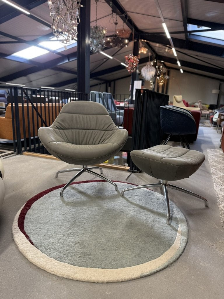 Nieuw Design on Stock Nylo draai fauteuil grijs leer stoel, Gompenstraat 15, Ophalen of Verzenden, Contactformulier, 75 tot 100 cm