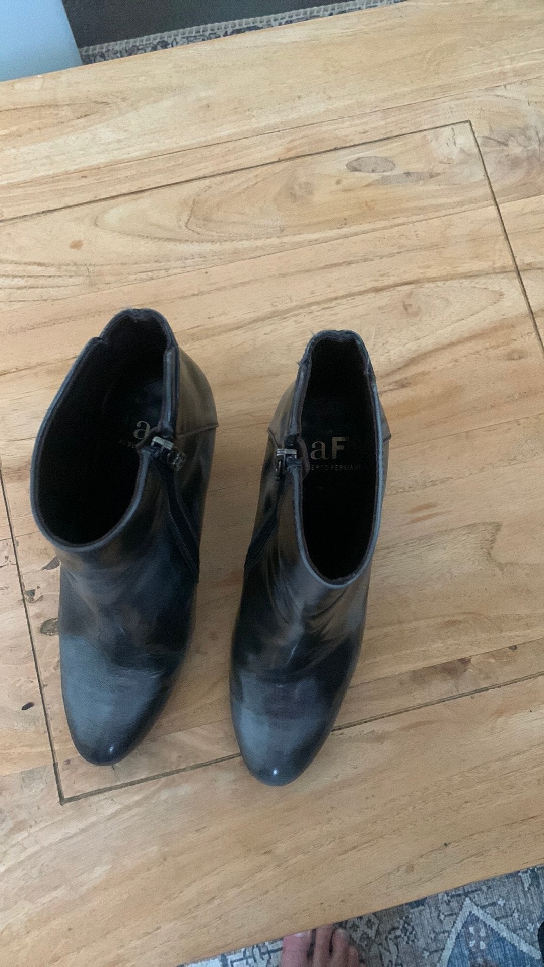 Leren laarsjes maat 38, grijs-blauw, Ophalen of Verzenden, Zo goed als nieuw, Grijs