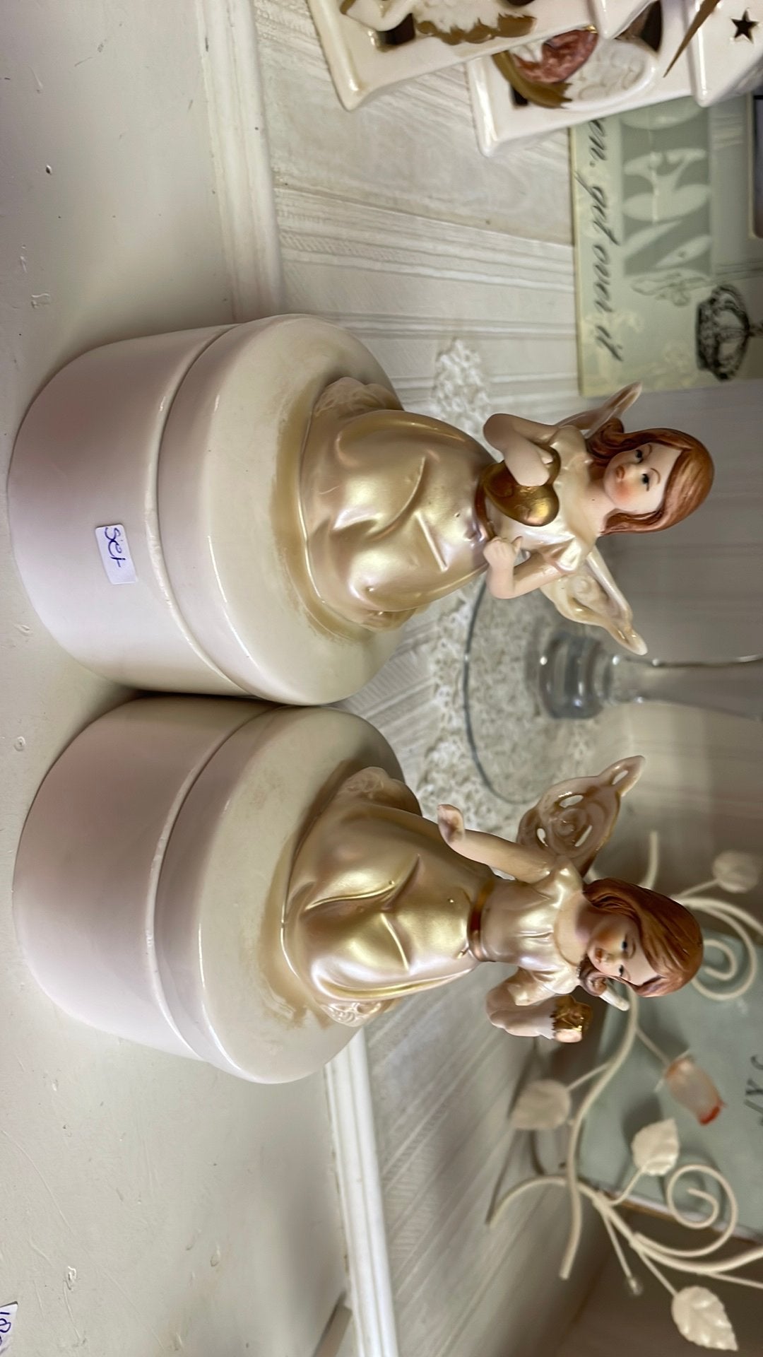 Set van 2 porceleinen opbergdoosjes engeltjesNu19,95, Ophalen of Verzenden, Nieuw