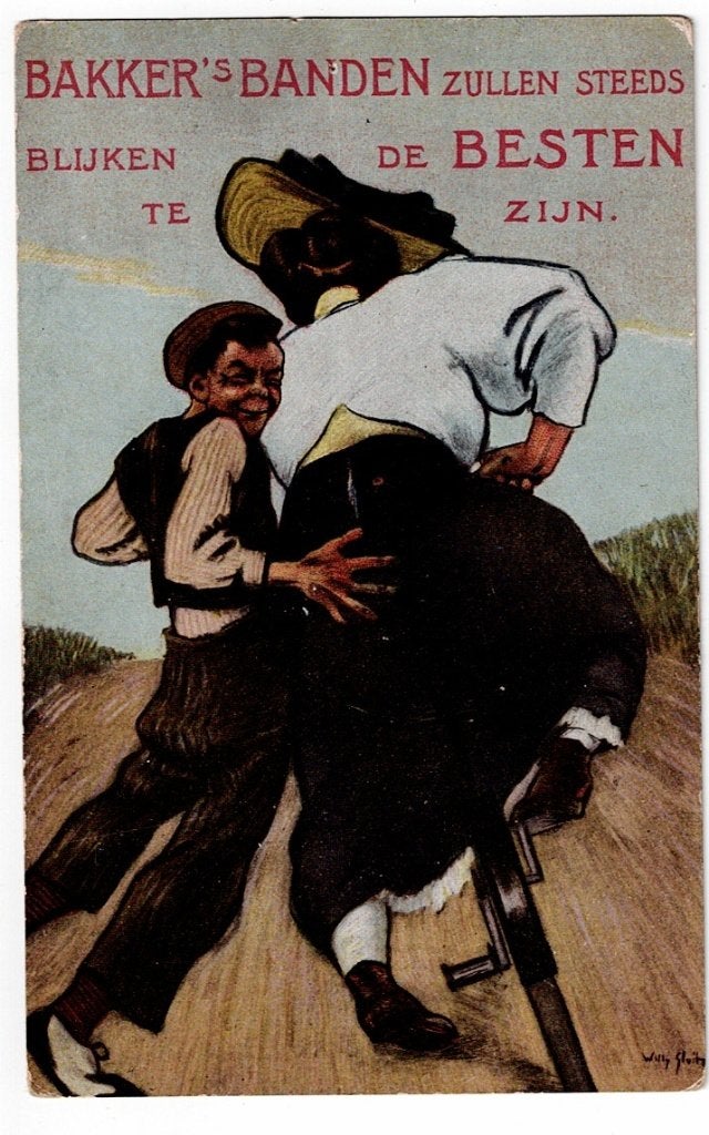 Ridderkerk. Reclame kaart van Bakker's  Banden., Ophalen of Verzenden, Ongelopen, Zuid-Holland