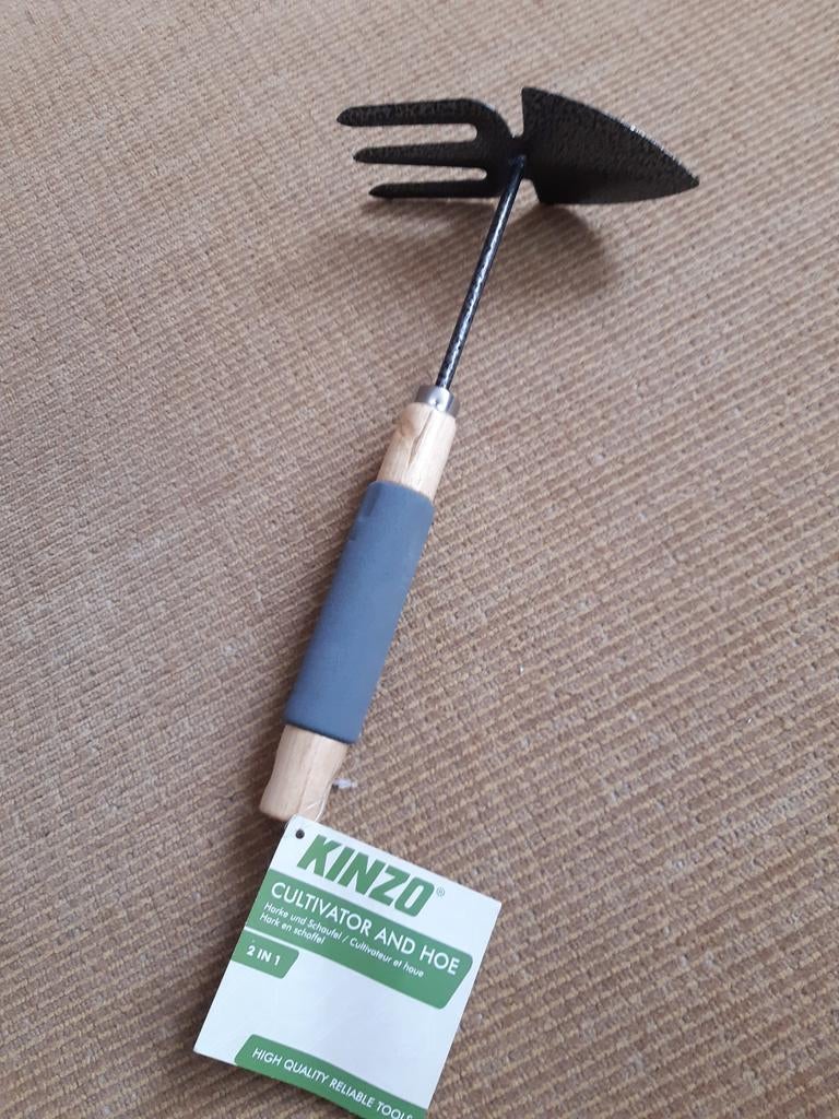 Kinzo hark en Schoffel 2-in-1 Tuinhandgereedschap, Ophalen of Verzenden, Nieuw, Cultivator, Kinzo