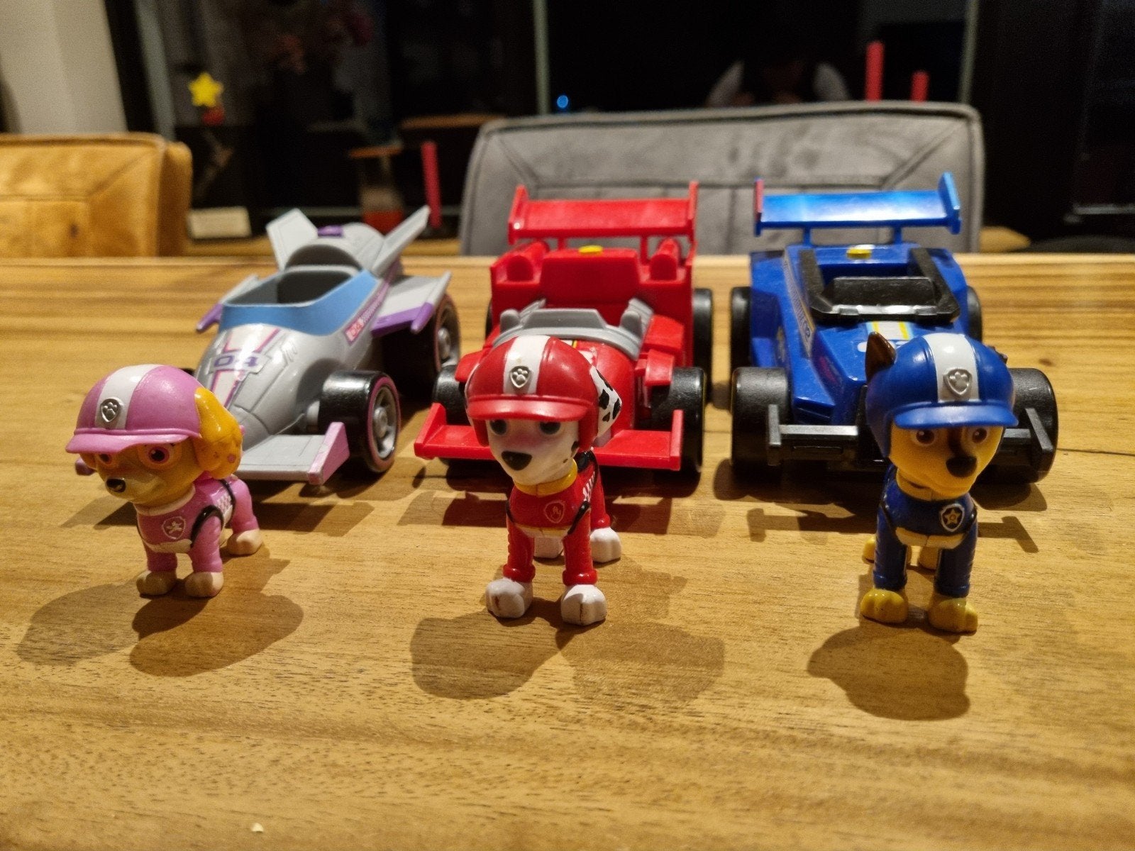 Paw Patrol Raceauto's met Figuren - Set van 3, Ophalen of Verzenden, Gebruikt