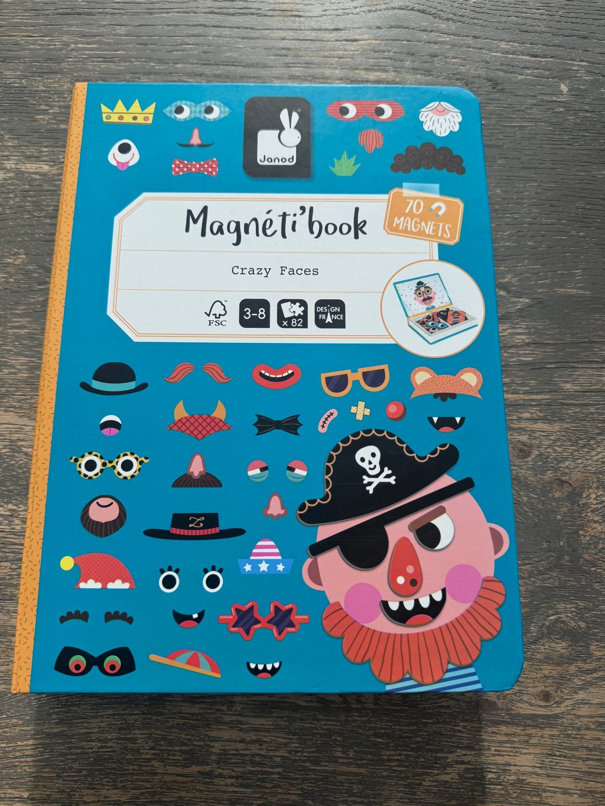 Janod Magneti'book Crazy Faces - Compleet en Nette Staat, Ophalen, Zo goed als nieuw, Knutselen