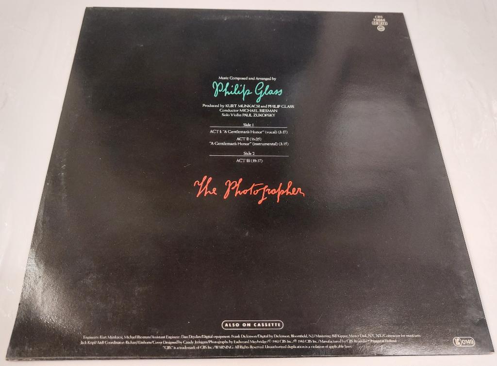 Philip Glass VINYL LP ORIGINEEL The Photographer, Cd's en Dvd's, Verzenden, 12 inch, Nieuw in verpakking, Overige typen
