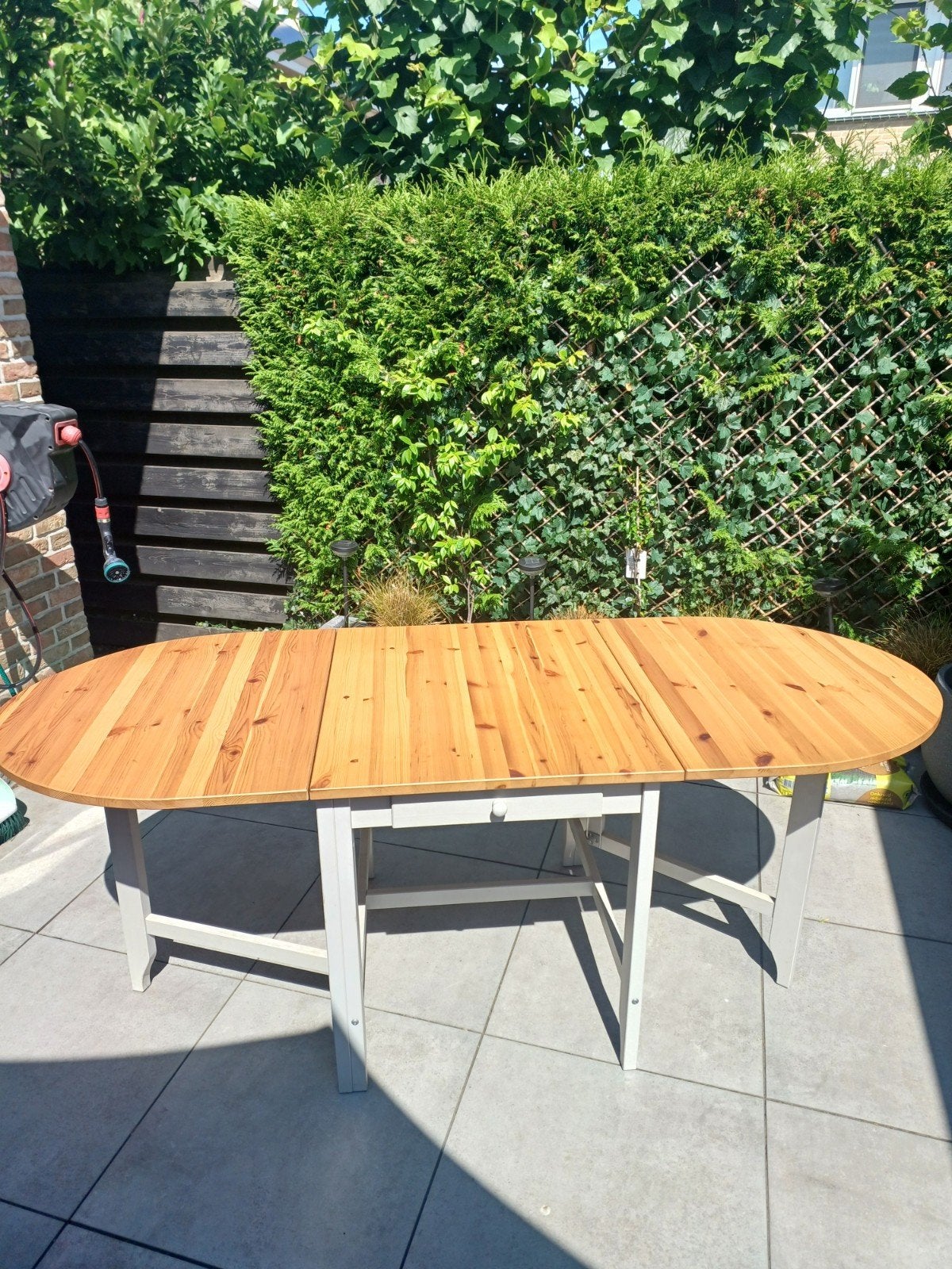 Eettafel inklapbaar. Met 4 stoelen., Huis en Inrichting, Tafels | Eettafels, Ophalen, Landelijjk, Gebruikt, 200 cm of meer