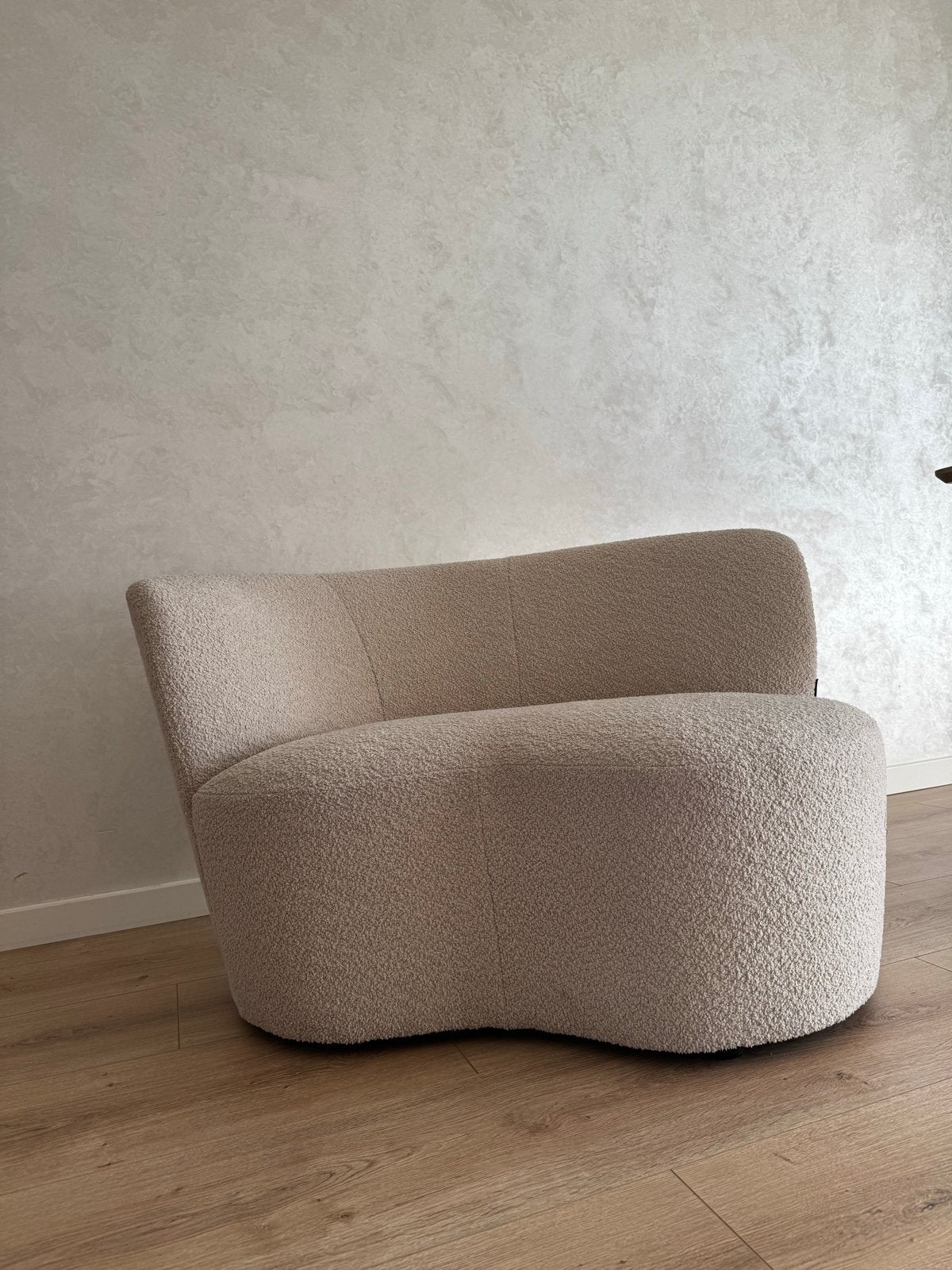 WOOOD bankje beige teddy, Huis en Inrichting, Ophalen, Tweepersoons, 75 tot 100 cm, Zo goed als nieuw