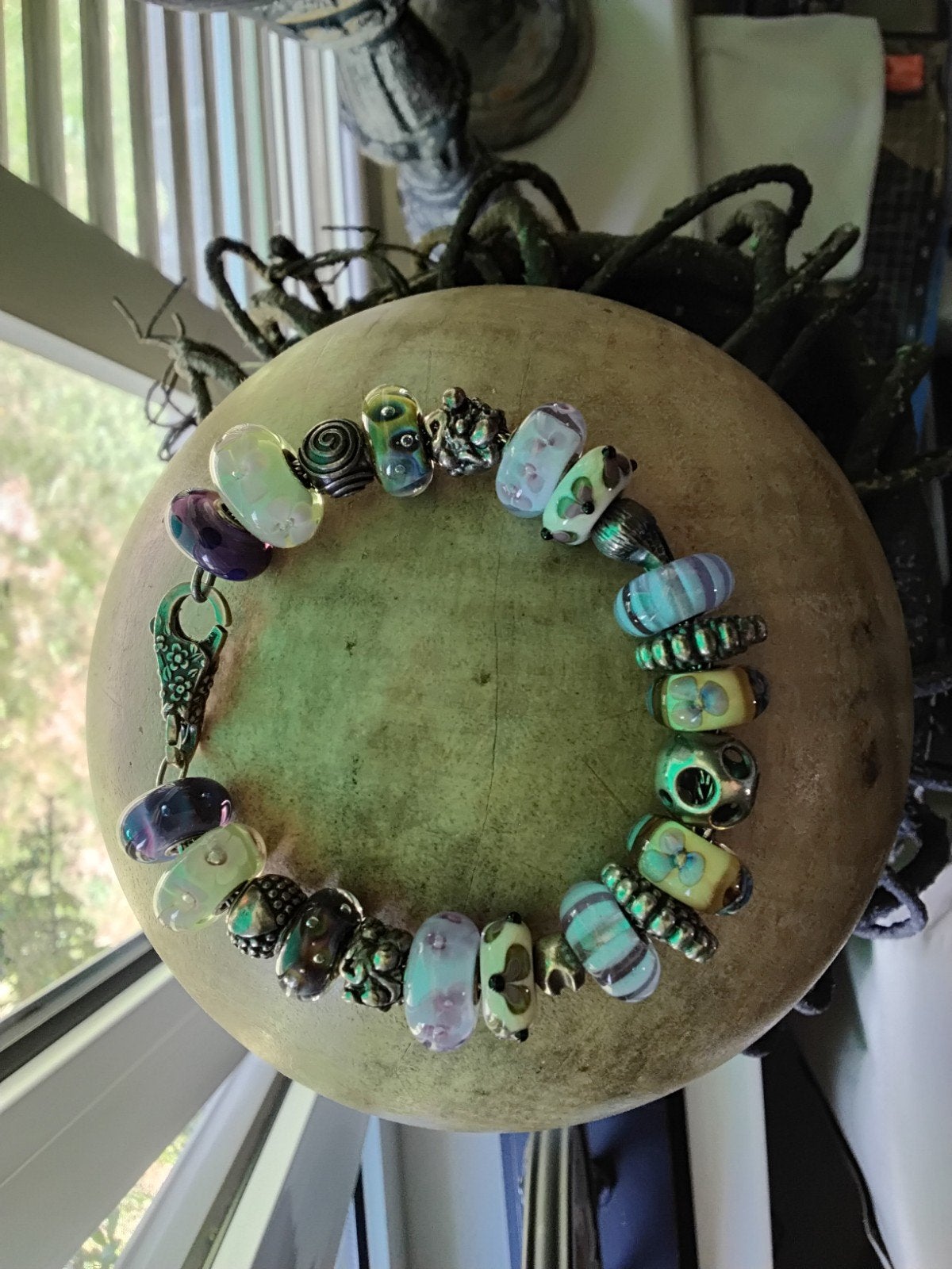 Prachtige orginele retired Trollbeads armband, Sieraden, Tassen en Uiterlijk, Ophalen, Paars, Zilver